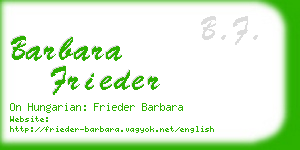 barbara frieder business card